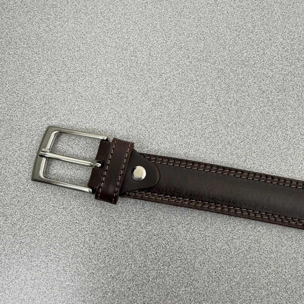 Vera Pelle Belt Mens 130cm Dark Brown Leather Made in Italy Classic
